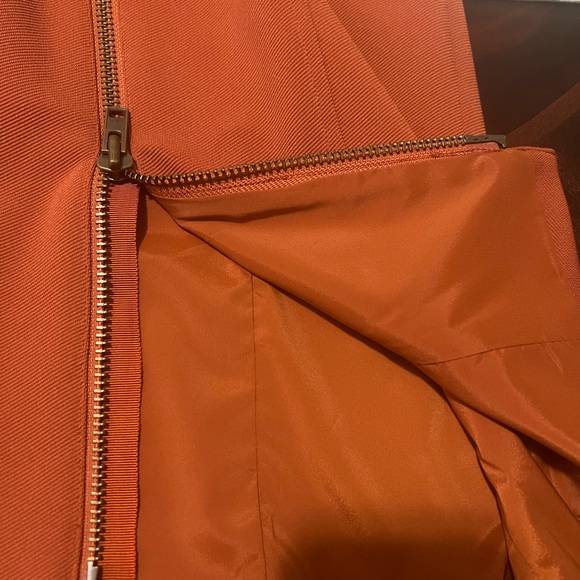 Rachel Zoe DRESS Lamb LeatherCap Short Sleeve- Women’s Size 6 Orange - Picture 9 of 13